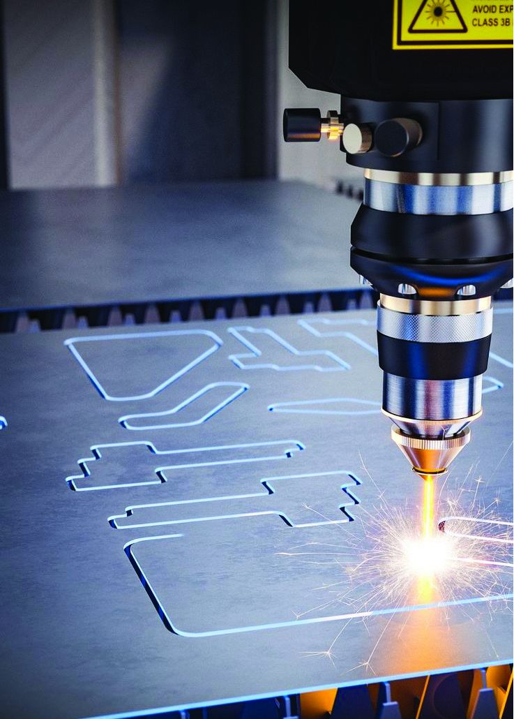Precision laser cutting at the Crane Engravers workshop