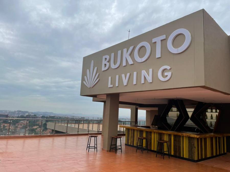 Bukoto Living — rooftop bar signage