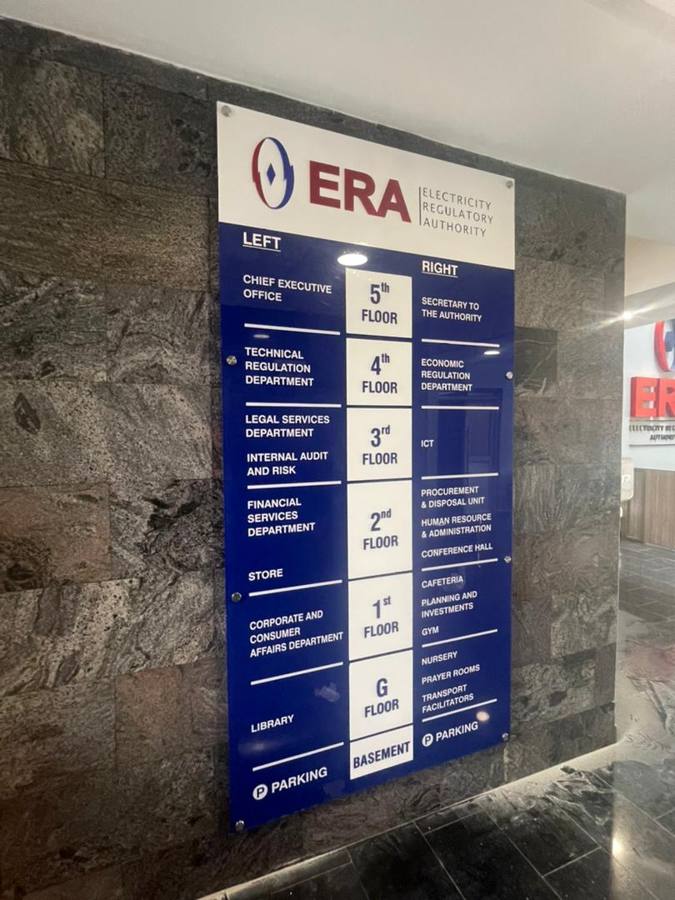 Electricity Regulatory Authority — floor directory