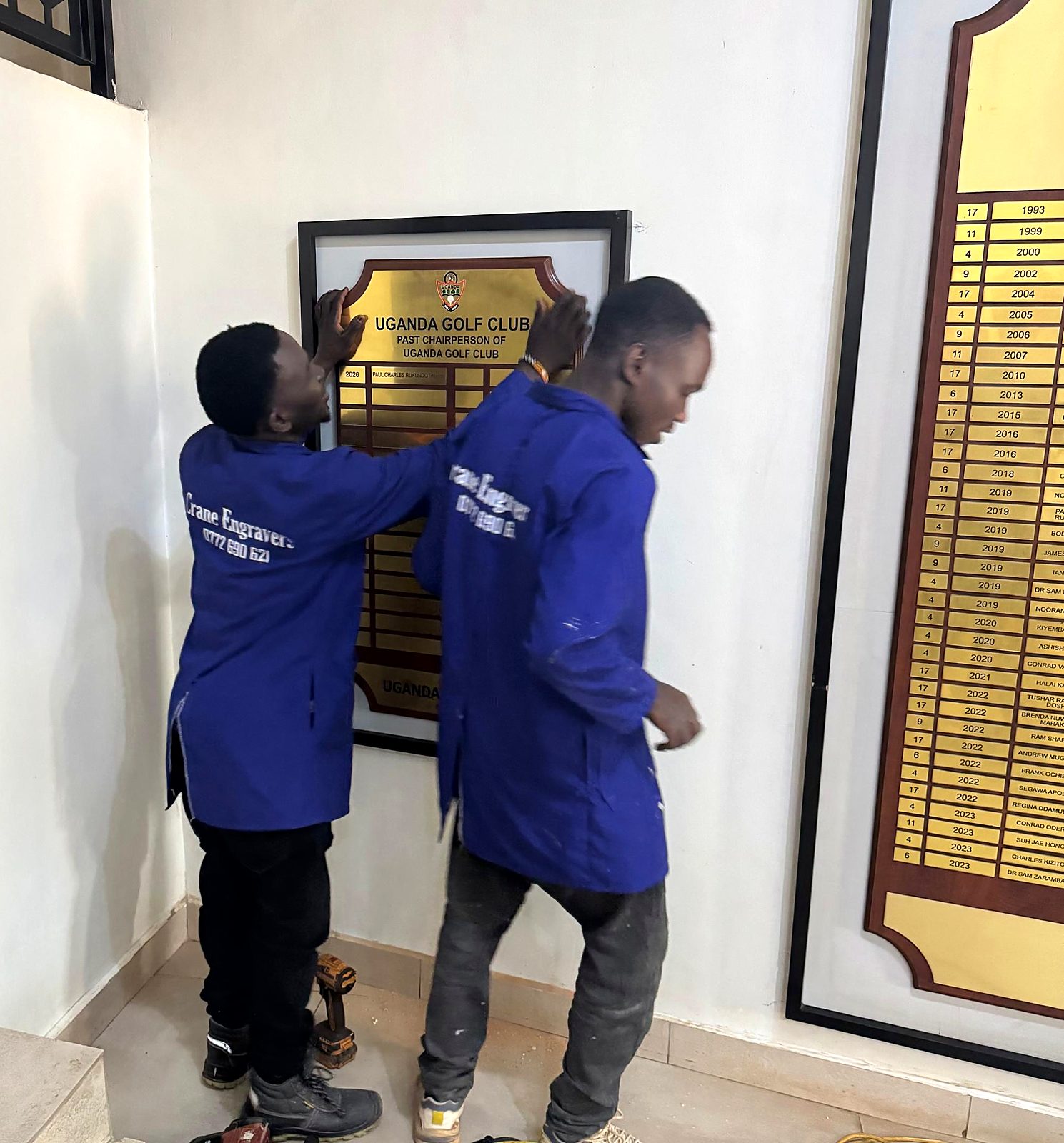 Uganda Golf Club — past chairpersons board installation