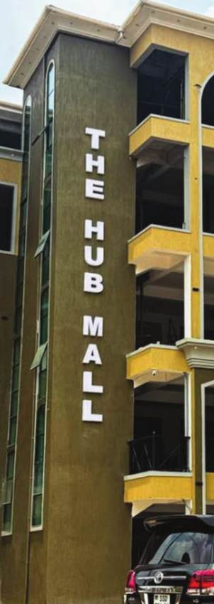 The Hub Mall — vertical channel letters
