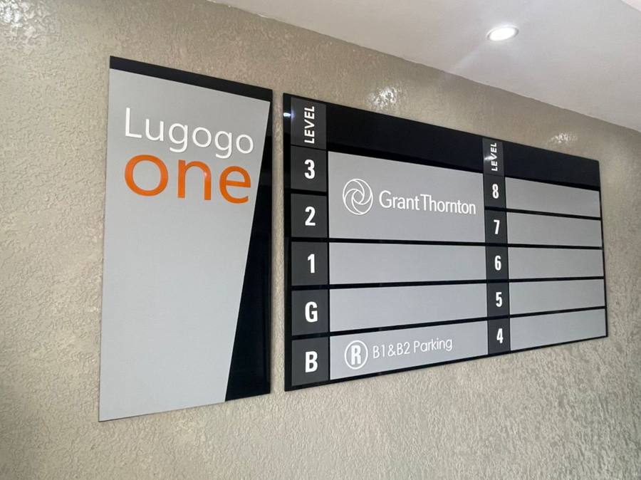 Lugogo One — floor directory boards