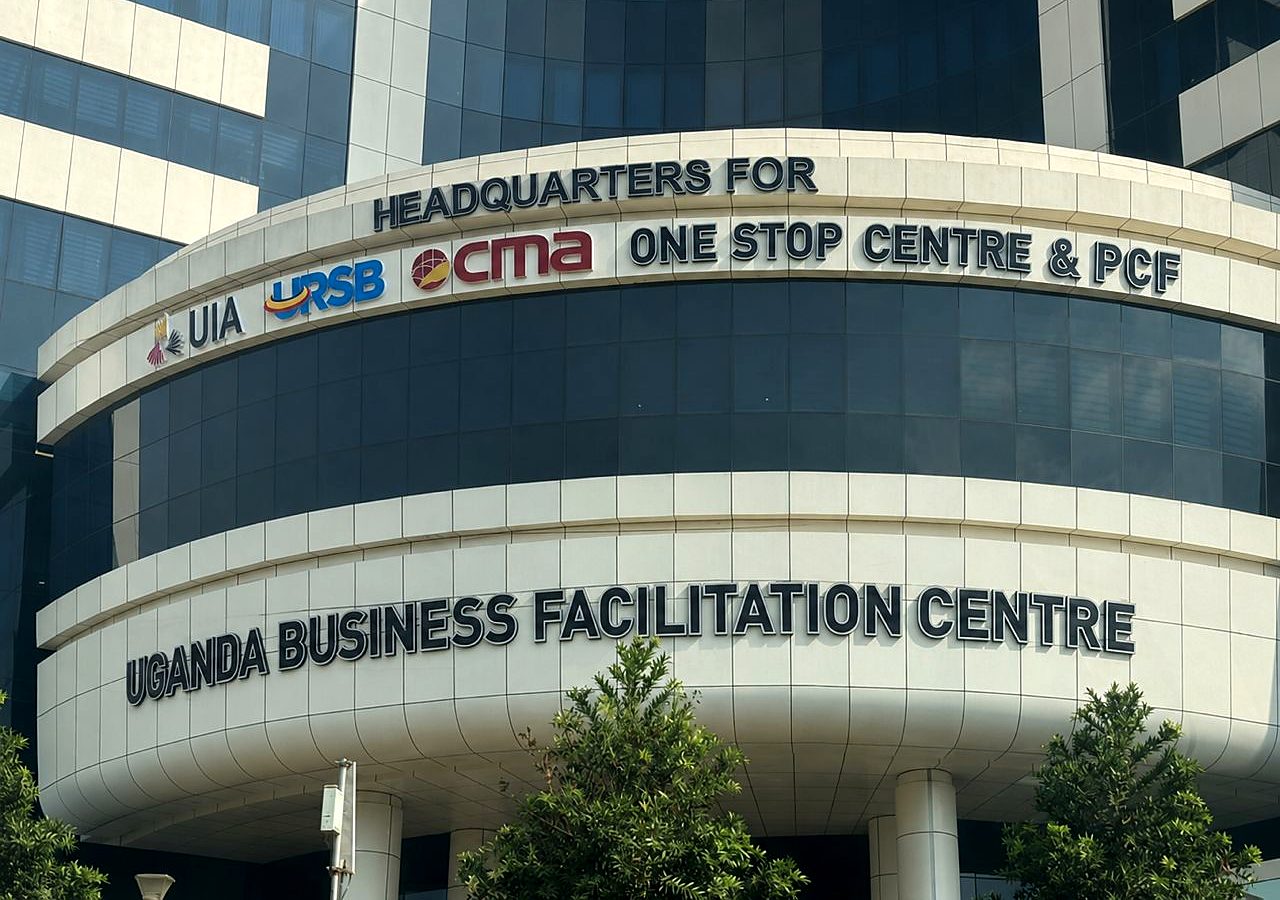 Uganda Business Facilitation Centre — illuminated facade letters