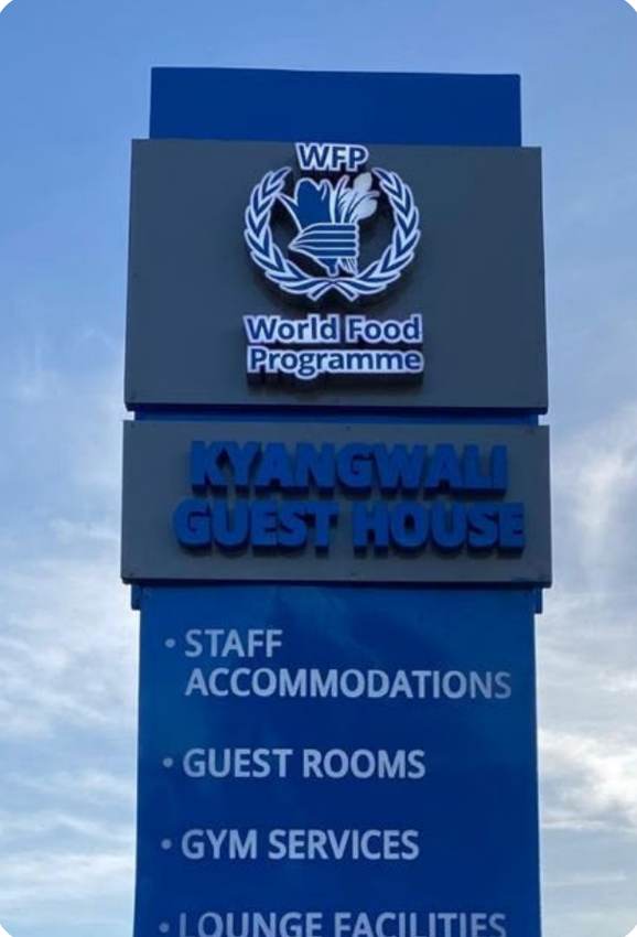 WFP Kyangwali Guest House — pylon sign